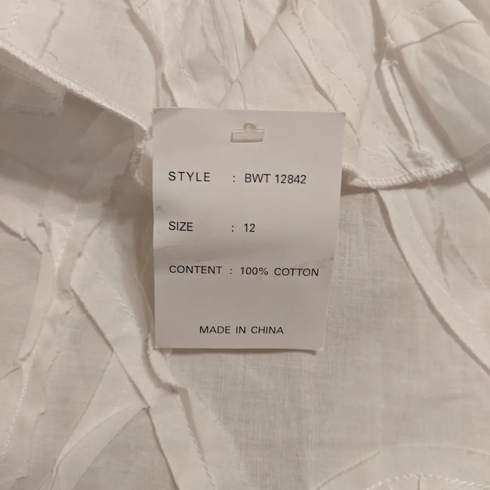 NWT Boston Proper White Ruffled Blouse Sz.12 - Picture 6 of 9